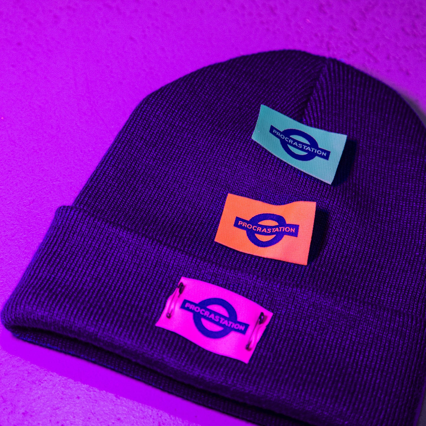 Triple logo beanie